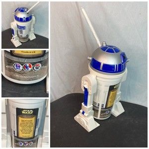 Vintage 1999 Star Wars R2-D2 Cup Topper & Large Cup Set KFC Taco Bell Pizza Hut